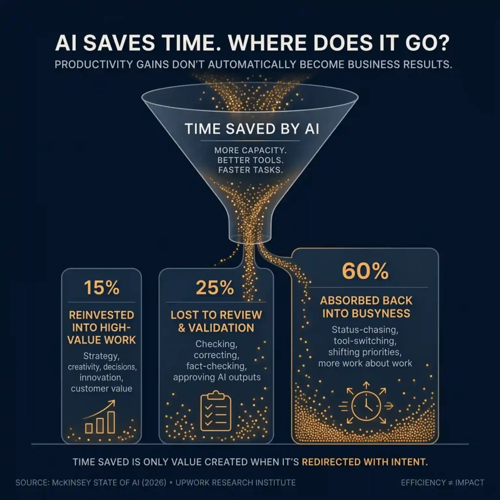 A funnel diagram. "Time Saved by AI"